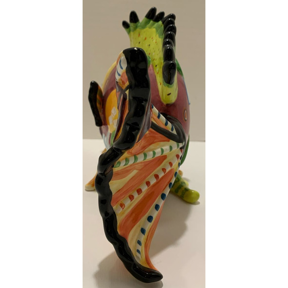 Colorful 7 Inch Tall Ceramic Fish Decorative Figure - Picture 6 of 7
